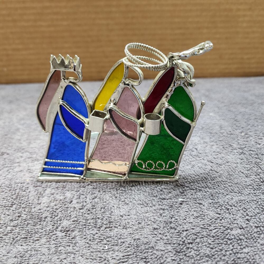 Stained glass 3 Wise men tea light candle holder U